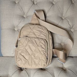 Quilted Tan Crossbody Bag